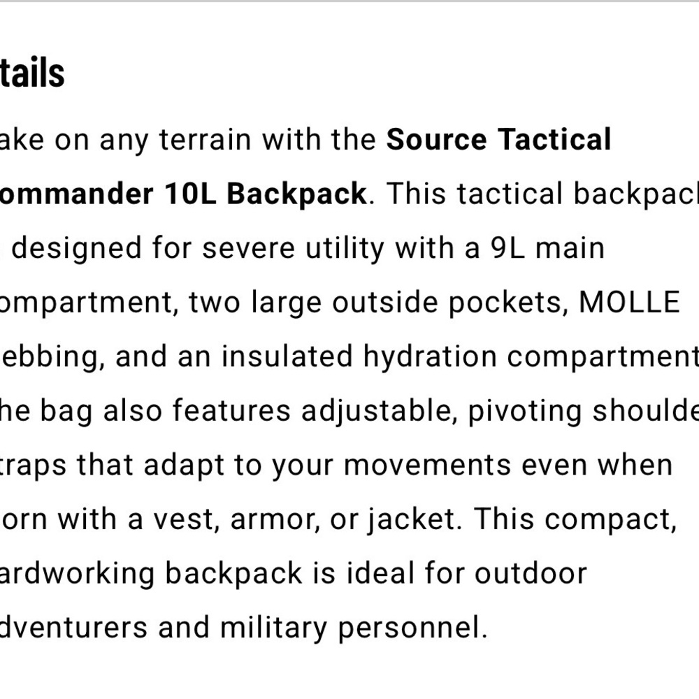 10L Source Commander Backpack - Picture 3 of 12